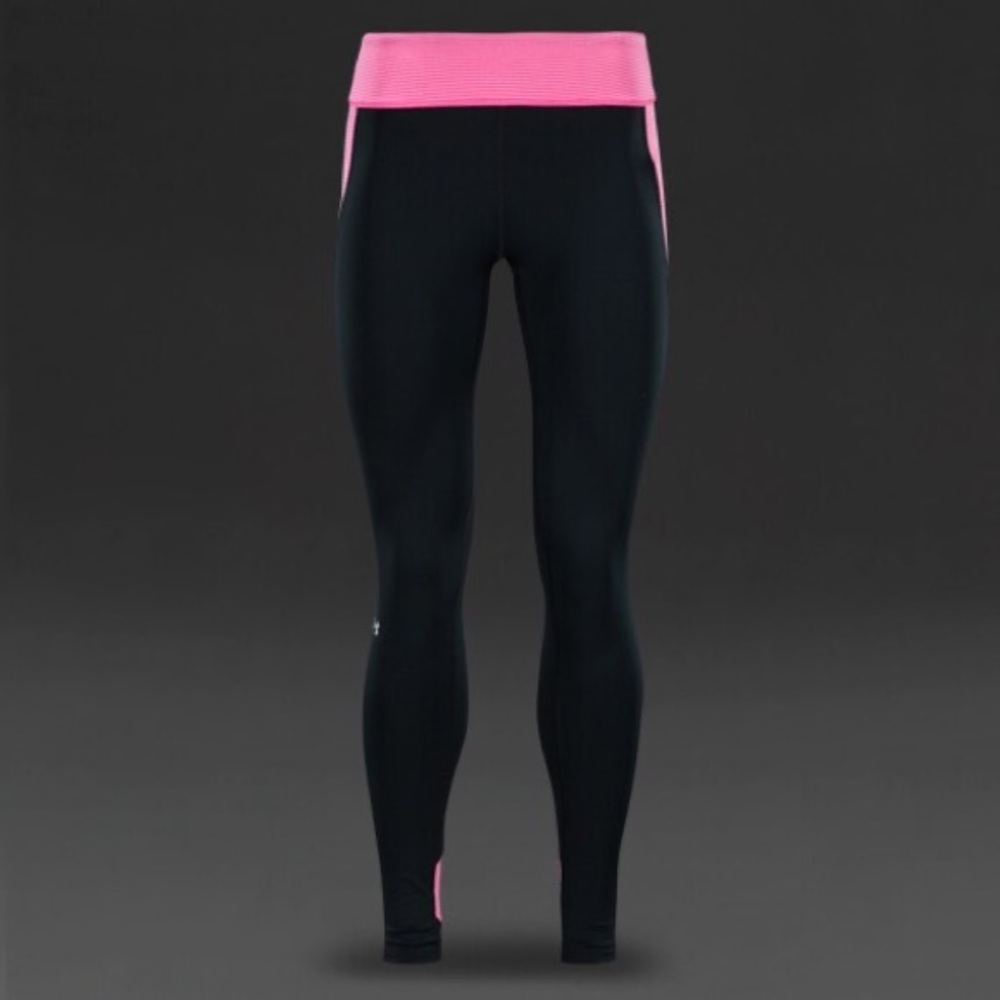 Under Armour Coldgear Leggings with Pink Waistband and Trim